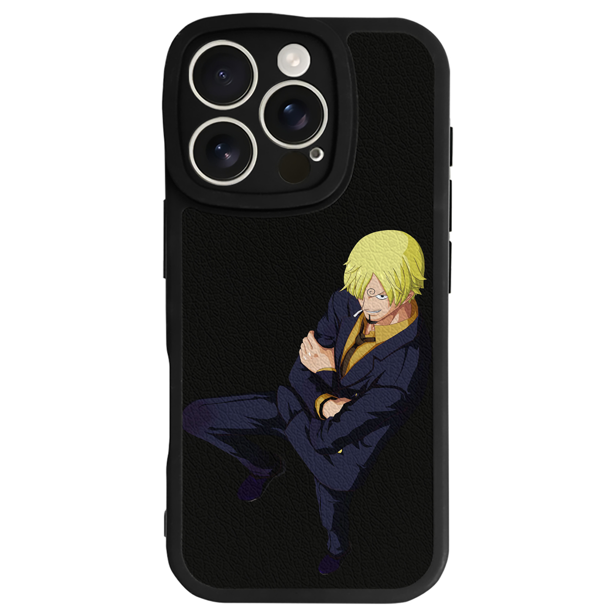 （画像用） ワンピース サンジ ONE PIECE Sanji 【iPhone 16シリーズ対応】シリコンスマホケース（レザー調） 材質：シリコン